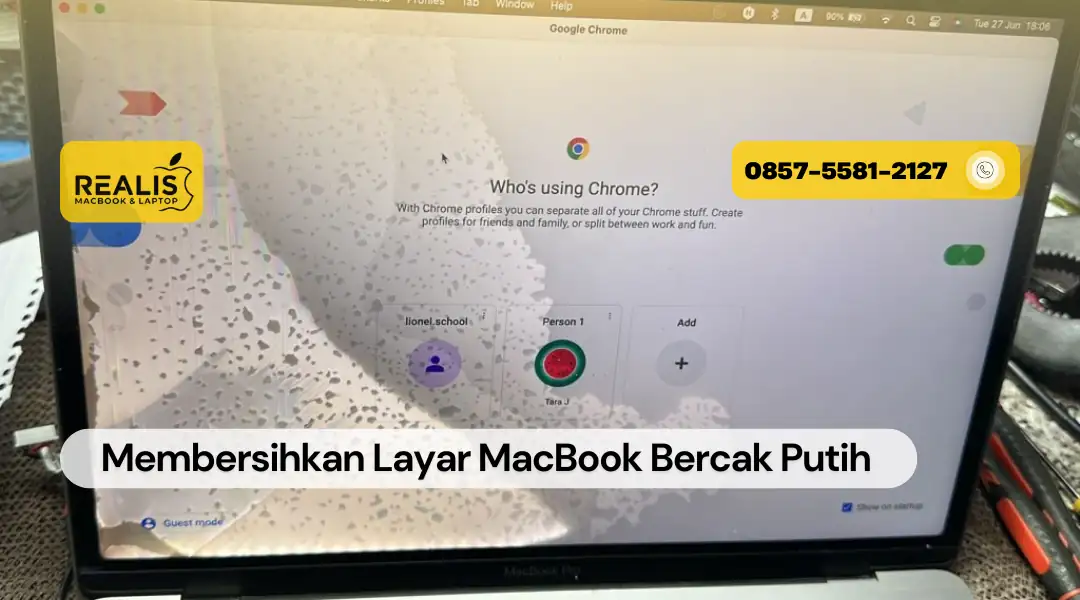Membersihkan Layar MacBook Bercak Putih – 0857-5581-2127